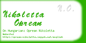 nikoletta oprean business card